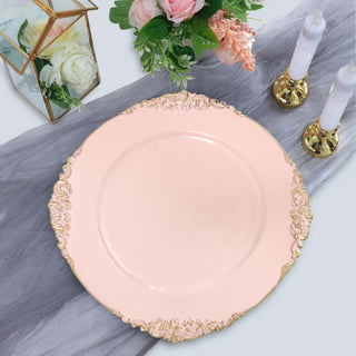 Elegant Blush Gold Charger Plates for Stunning Table Settings Elegant Blush Gold Charger Plates for Stunning Table Settings
