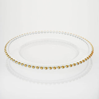 Durable and Stylish Gold Beaded Round Glass Charger Plates Durable and Stylish Gold Beaded Round Glass Charger Plates