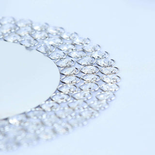 Create a Luxurious Table Setting with the 14" Silver Wired Metal Acrylic Crystal Beaded Charger Plate Create a Luxurious Table Setting with the 14" Silver Wired Metal Acrylic Crystal Beaded Charger Plate