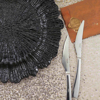 Create a Luxurious Dining Experience with Black Round Reef Acrylic Plastic Charger Plates Create a Luxurious Dining Experience with Black Round Reef Acrylic Plastic Charger Plates