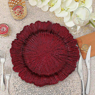Add a Pop of Color with Burgundy Dinner Charger Plates