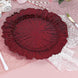 6 Pack | 13inch Burgundy Round Reef Acrylic Plastic Charger Plates, Dinner Charger Plates