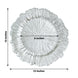 6 Pack | 13Inch Silver Round Reef Acrylic Plastic Charger Plates, Dinner Charger Plates