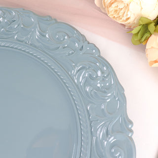 Elevate Your Table Setting with Engraved Baroque Rim Charger Plates