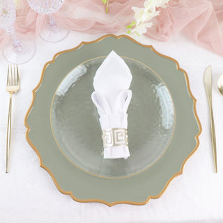 Elevate Your Table Setting with Dusty Sage Green Acrylic Charger Plates