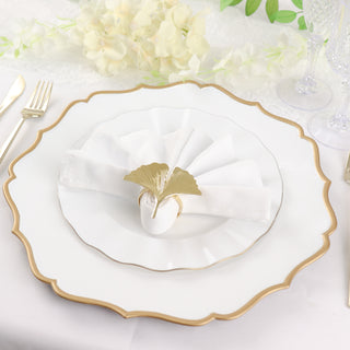 Create a Memorable Wedding Reception with White and Gold Scalloped Rim Charger Plates