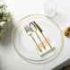 10 Pack Clear Economy Plastic Charger Plates With Gold Rim, 12inch Round Dinner Chargers Event