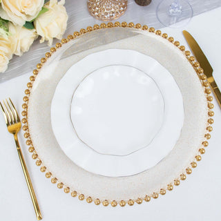 Durable and Stylish Clear / Gold Glitter Acrylic Plastic Charger Plates Durable and Stylish Clear / Gold Glitter Acrylic Plastic Charger Plates