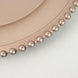 6 Pack | 12inch Rose Gold Acrylic Plastic Beaded Rim Charger Plates