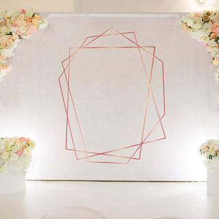 Geometric rose gold backdrop for weddings or events