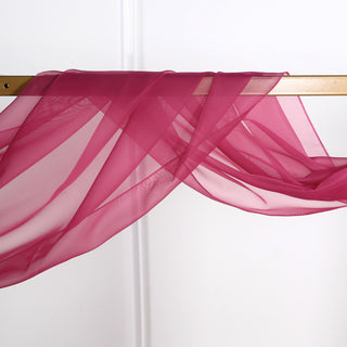 18ft Fuchsia Rose Sheer Organza Wedding Arch Drapery Fabric