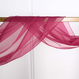 18ft Fuchsia Rose Sheer Organza Wedding Arch Drapery Fabric 18ft Fuchsia Rose Sheer Organza Wedding Arch Drapery Fabric