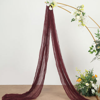 Enhance Your Wedding Decor with Burgundy Gauze Cheesecloth Arch Drapery Fabric