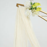 20ft Ivory Gauze Cheesecloth Fabric Wedding Arch Drapery, Window Scarf Valance, Boho Decor