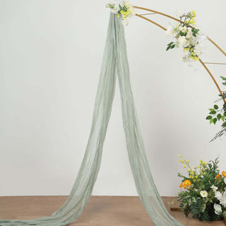 Boho-Inspired Sage Green Gauze Cheesecloth Arbor Curtain Panel Boho-Inspired Sage Green Gauze Cheesecloth Arbor Curtain Panel