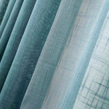 Handmade Blue Faux Linen Curtains 52inch x 108inch Curtain Panels With Chrome Grommets#whtbkgd