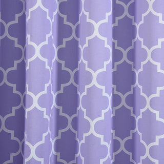 Create a Calming Atmosphere with Thermal White/Lavender Lilac Lattice Print Blackout Curtains