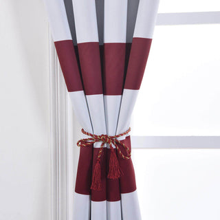 Create a Stylish and Functional Space with White/Burgundy Cabana Stripe Thermal Blackout Window Curtains Create a Stylish and Functional Space with White/Burgundy Cabana Stripe Thermal Blackout Window Curtains