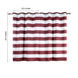 White/Burgundy Cabana Stripe Thermal Blackout Curtains With Chrome Grommet Window Treatment Panels