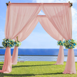 Elegant 5ftx14ft Premium Dusty Rose Chiffon Curtain Panel
