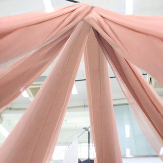 Elegant Dusty Rose Sheer Ceiling Drape for Stunning Event Decor