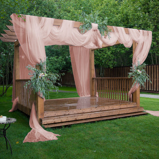 Premium Dusty Rose Chiffon Curtain Panel with Rod Pocket for Easy Installation