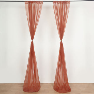 Create a Captivating Atmosphere with Terracotta (Rust) Organza Curtains