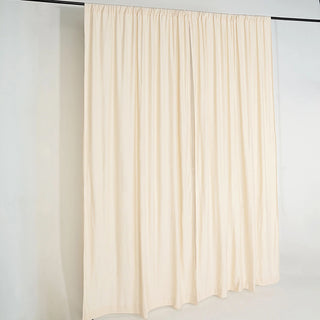 Flame Resistant and Durable: Beige Scuba Polyester Curtain Panel