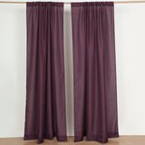 2 Pack Eggplant Polyester Event Curtain Drapes, 10ftx8ft Backdrop Event Panels With Rod Pockets