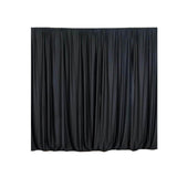 2 Pack Black Scuba Polyester Curtain Panel Inherently Flame Resistant Backdrops Wrinkle Free