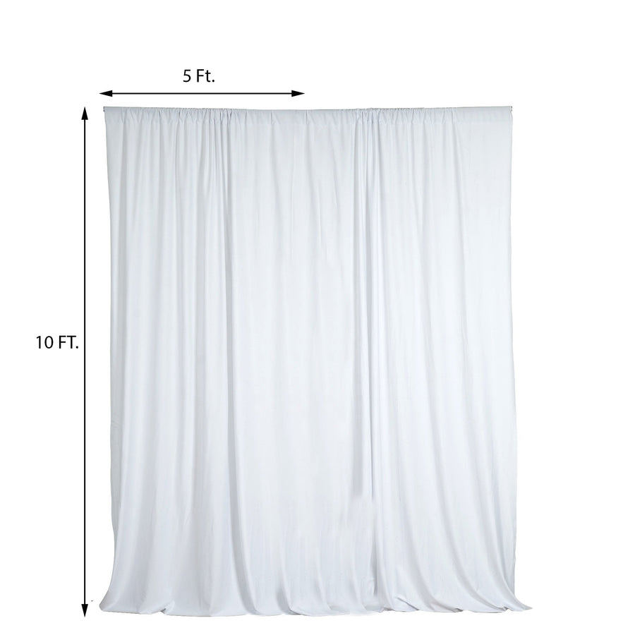 2 Pack White Scuba Polyester Curtain Panel Inherently Flame Resistant Backdrops Wrinkle