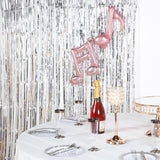 8ft Silver Metallic Tinsel Foil Fringe Doorway Curtain Party Backdrop