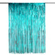 8ft Turquoise Metallic Tinsel Foil Fringe Doorway Curtain Party Backdrop