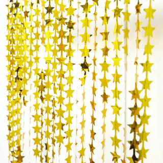 Elevate Your Event Decor with the Gold Star Chain Foil Fringe Curtain