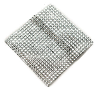 Silver rhinestone mesh fabric sheet for crafting and design projects