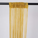 3ftx8ft Gold Silk Tassel String Curtains, Decorative Room Divider Panels#whtbkgd