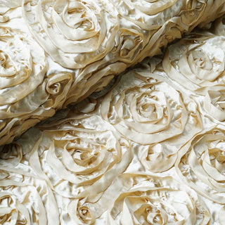 Champagne Satin Rosette Fabric - Add Elegance and Glamour to Your Event Decor