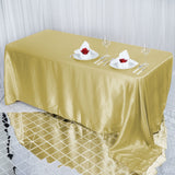 90x132Inch Champagne Satin Seamless Rectangular Tablecloth
