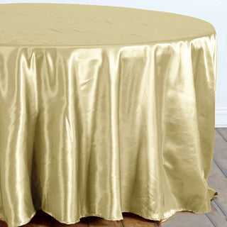 Champagne Satin Round Tablecloth Champagne Satin Round Tablecloth