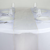 14inch x 108inch Champagne Organza Runner For Table Top Wedding Catering Party Decoration#whtbkgd