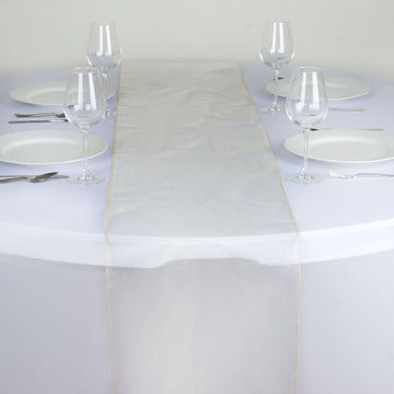 10 Pack Champagne Sheer Organza Table Runners - 14"x108"