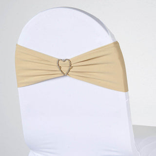 Elegant Champagne Spandex Stretch Chair Sashes Elegant Champagne Spandex Stretch Chair Sashes