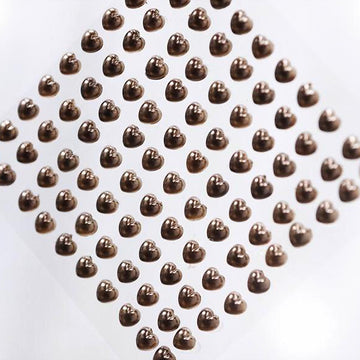 600 Pcs Chocolate Heart Diamond Rhinestone DIY Stickers