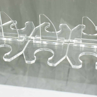 Clear Acrylic Glass Holder Hooks for Double Side Display - 20 Pack