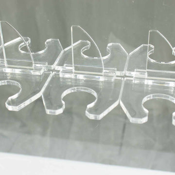 20 Pack 3" Clear Acrylic Glass Holder Hooks for Double Side Display on Champagne Rack Stand