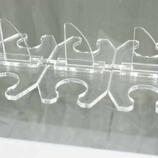 Clear Acrylic Glass Holder Hooks for Double Side Display - 20 Pack Clear Acrylic Glass Holder Hooks for Double Side Display - 20 Pack