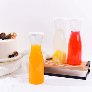 Clear 34oz Disposable Plastic Carafes with Lids Clear 34oz Disposable Plastic Carafes with Lids