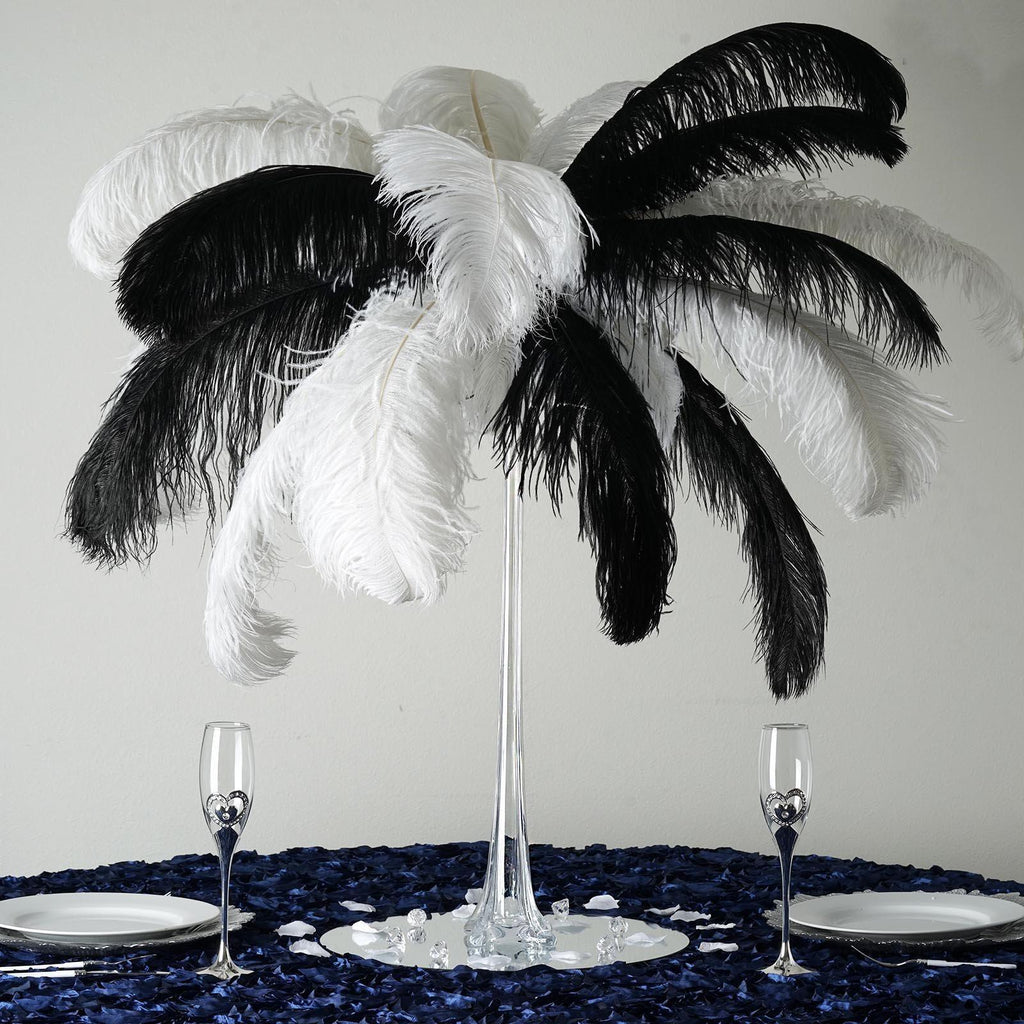20 Tall Ostrich Feather Centerpiece Kits With Round Eiffel Tower