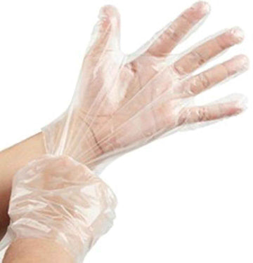 100 Pack Clear Plastic Disposable Gloves, Powder Free Multipurpose Plastic Gloves, Food Service Gloves