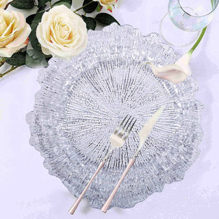Elegant and Versatile Clear Round Reef Acrylic Plastic Charger Plates